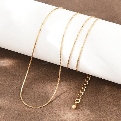0.7MM Brass Boston Link Chain Necklaces for Women NJEW-Q351-02G-1