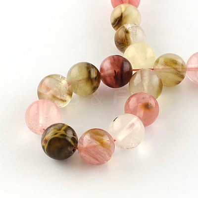 Tigerskin Glass Round Bead Strands X-G-R342-8mm-19-1