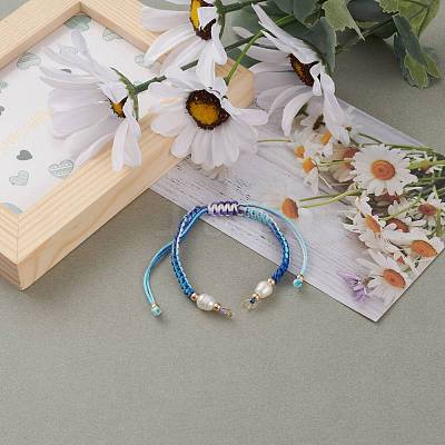 Adjustable Polyester Braided Cord Bracelet Making AJEW-JB00859-02-1