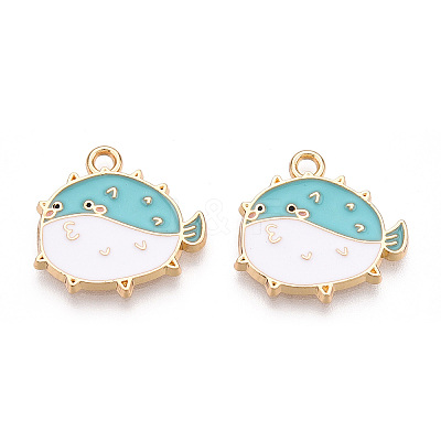 Alloy Enamel Fish Pendants PALLOY-N170-027A-NR-1