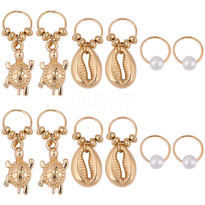 2 Bags Sea Animals Alloy Hair Braid Pendant OHAR-BM0001-05-1