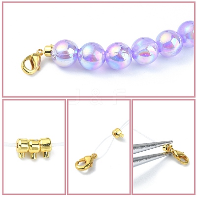 8Pcs 2 Colors Brass Crimp Beads KK-YW0001-18-1