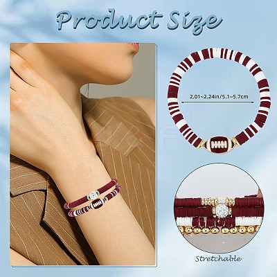 1 Set Handmade Polymer Clay Heishi Beads Stretch Bracelets Set BJEW-SZ0002-67B-02-1