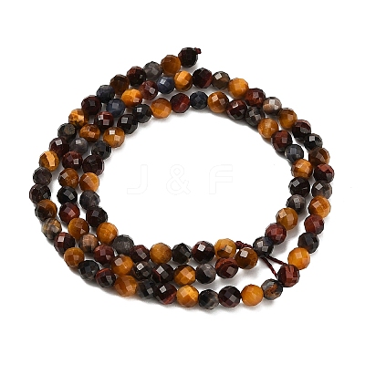 Three-Color Natural Tiger Eye Beads Strands G-L642-F08-4mm-1