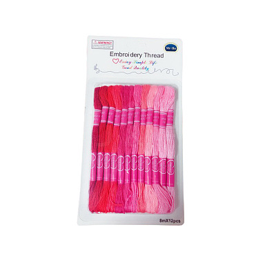12 Skeins 12 Colors 6-Ply Polyester Embroidery Floss PW-WG76902-06-1