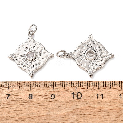 Brass Pave Clear Cubic Zirconia Pendants CU-CBA2907-11P-1
