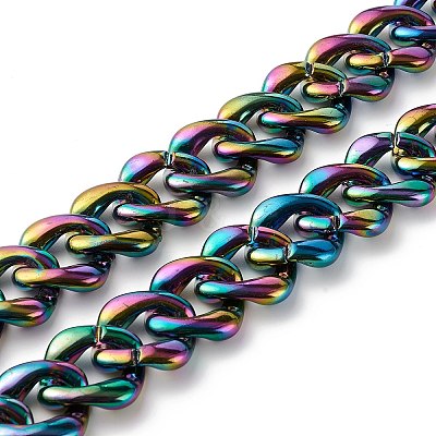 Handmade AB Color Plated Acrylic Twisted Chains AJEW-JB00978-03-1