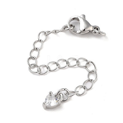Brass with Cubic Zirconia Chain Extender KK-B102-44P-1