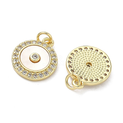 Brass Micro Pave Cubic Zirconia Pendants KK-A282-17G-1