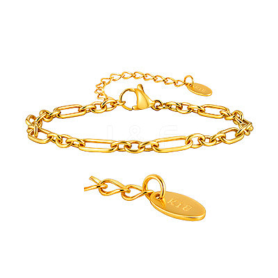 304 Stainless Steel Oval & Ring Link Chains for Women WGC2508-04-1