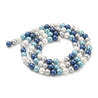 Electroplated Shell Pearl Beads Strands SHEL-F008-03A-07-1