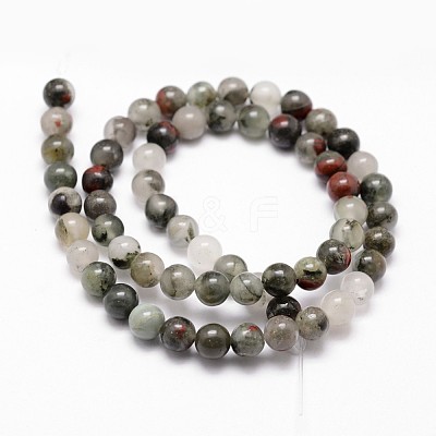 Natural African Bloodstone Beads Strands G-G735-32-6mm-1
