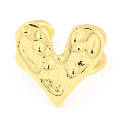 Brass Heart Open Cuff Rings RJEW-Q781-13G-1