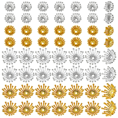 120Pcs 4 Styles Alloy Bead Caps FIND-PH0028-64-1