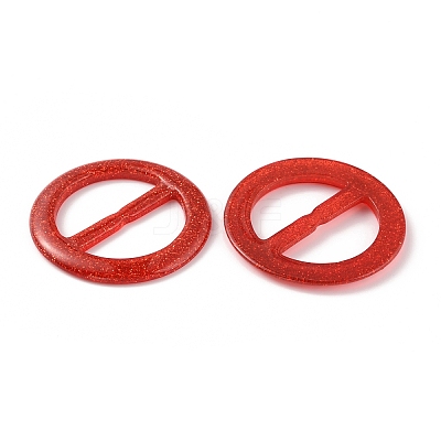 Flat Round Resin Buckle Clasps CRES-WH0013-15A-1