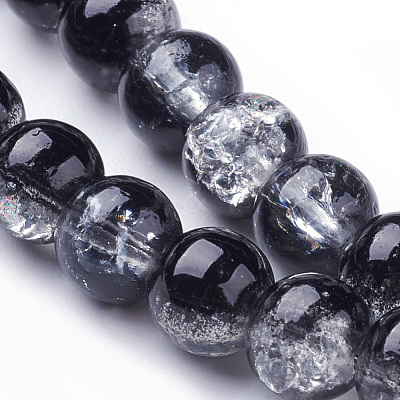 Spray Painted Crackle Glass Beads Strands CCG-Q002-6mm-11-1