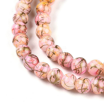 Baking Paint Glass Beads Strands DGLA-N003-4mm-B02-1