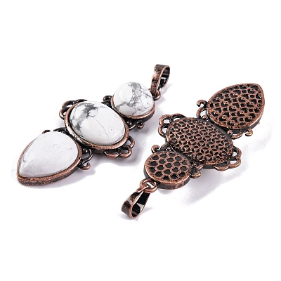 Natural Howlite Pendants G-Q158-04-12-1