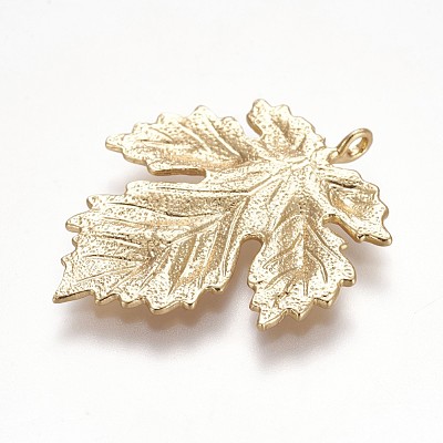 Autumn Theme Brass Pendants KK-P152-02G-1