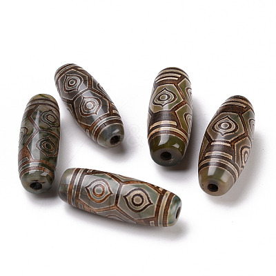 Tibetan Style dZi Beads TDZI-E004-15-1