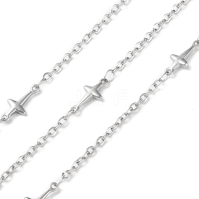 Tarnish Resistant 304 Stainless Steel Cross Link Chains CHS-G027-10P-1
