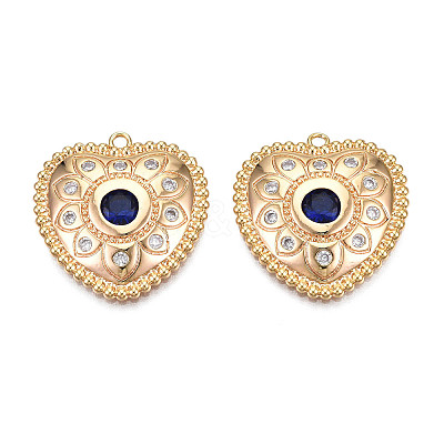 Brass Micro Pave Cubic Zirconia Pendants KK-N216-364-1