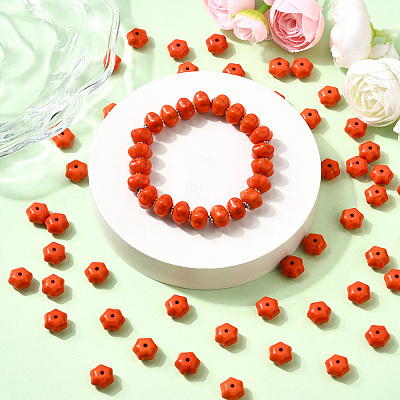 100Pcs Autumn Theme Dyed Synthetic Turquoise Beads G-SP0001-42-1