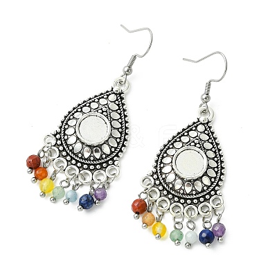 Gemstone Tassel Chandelier Earrings EJEW-JE07176-02-1