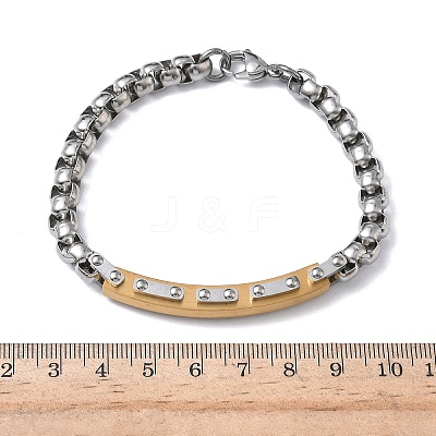 201/304 Stainless Steel Box Chain Bracelets for Unisex BJEW-F522-03G-1