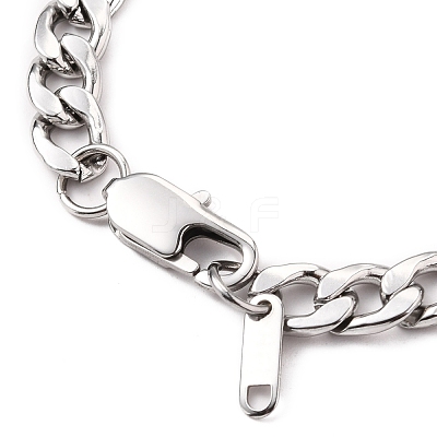 Tarnish Resistant Women' s Fashionable 304 Stainless Steel Cuban Link Chain Bracelets BJEW-JB05657-01-1