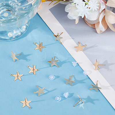 30Pcs Brass Stud Earring Findings KK-BBC0003-74-1