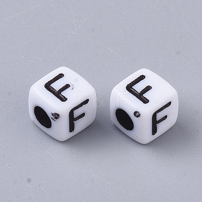 White Opaque Acrylic Beads MACR-R869-02F-1