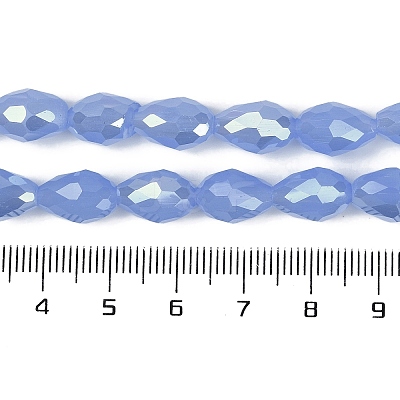 Opaque Solid Color Electroplate Glass Beads Strands EGLA-N013-J4mm-B06-1
