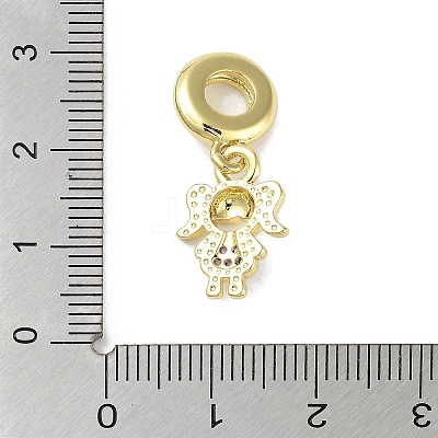 Rack Plating Brass Pave Cubic Zirconia European Dangle Charms KK-R163-08B-G-1