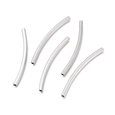 Tarnish Resistant 304 Stainless Steel Curved Tube Beads STAS-K207-64P-1