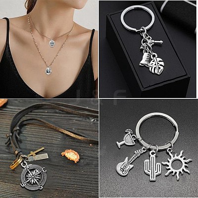 100Pcs 10 Styles Tibetan Style Alloy Pendants TIBEP-CJ0001-96-1