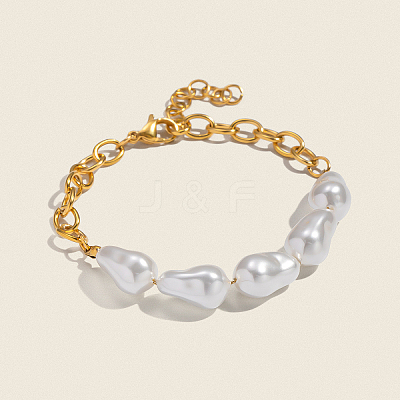 Elegant Natural Pearl Beads Link Bracelets ZR4711-1