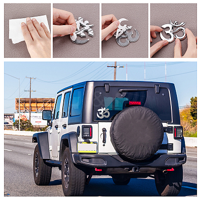 Zinc Alloy Car Stickers AJEW-FH0001-65-1