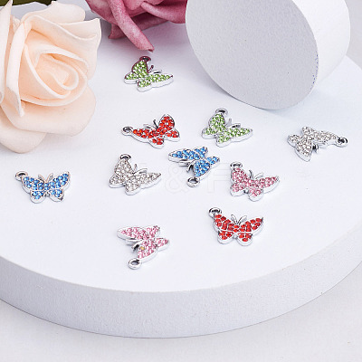 30Pcs 5 Colors Zinc Alloy Butterfly Jewelry Charms FIND-TA0001-61-1