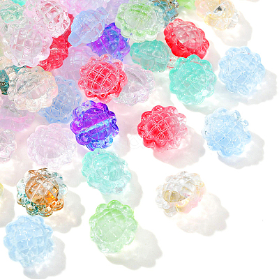 100Pcs Transparent Spray Painted Glass Beads GLAA-CJ0002-26-1