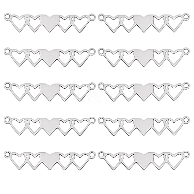 10Pcs Stainless Steel Connector Charms STAS-SZ0003-16C-1