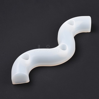 DIY Wavy Line M Shape Candlestick Silicone Molds DIY-E040-03-1