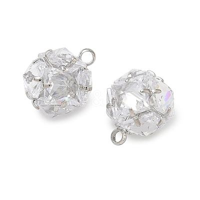 Brass Pave Clear Cubic Zirconia Charms CU-CBAD360-08P-04-1