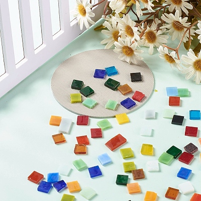 Mosaic Tiles Glass Cabochons X-DIY-P045-01-1