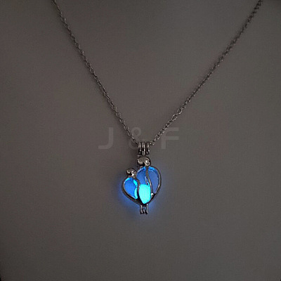 Alloy with Luminous Resin Bead Inside Pendant Necklaces for Women Men FS-WG4D5C2-15-1