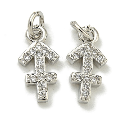 Rack Plating Brass Micro Pave Cubic Zirconia Pendants KK-K386-02H-P-1
