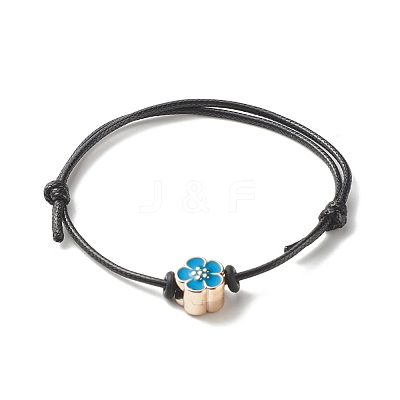 Flower Acrylic Enamel Beads Adjustable Cord Bracelet for Teen Girl Women BJEW-JB07047-1
