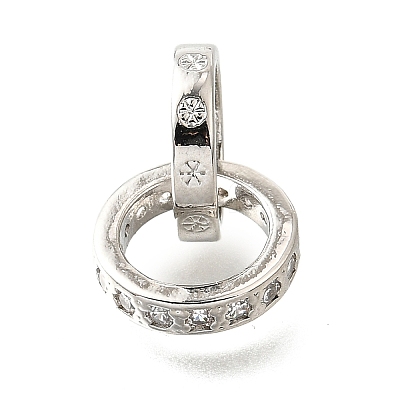 Brass Micro Pave Clear Cubic Zirconia Beads KK-V008-14A-P-1
