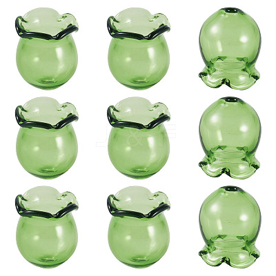 10Pcs Glass Bead Caps for Wind Chimes Making GLAA-BY0001-05C-1
