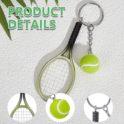 6Pcs 6 Colors Sports Theme Plastic Keychains KEYC-CY0001-05-1